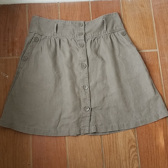 Workshop Tan Linen Skirt, Sz. 14 - Picture 6 of 7